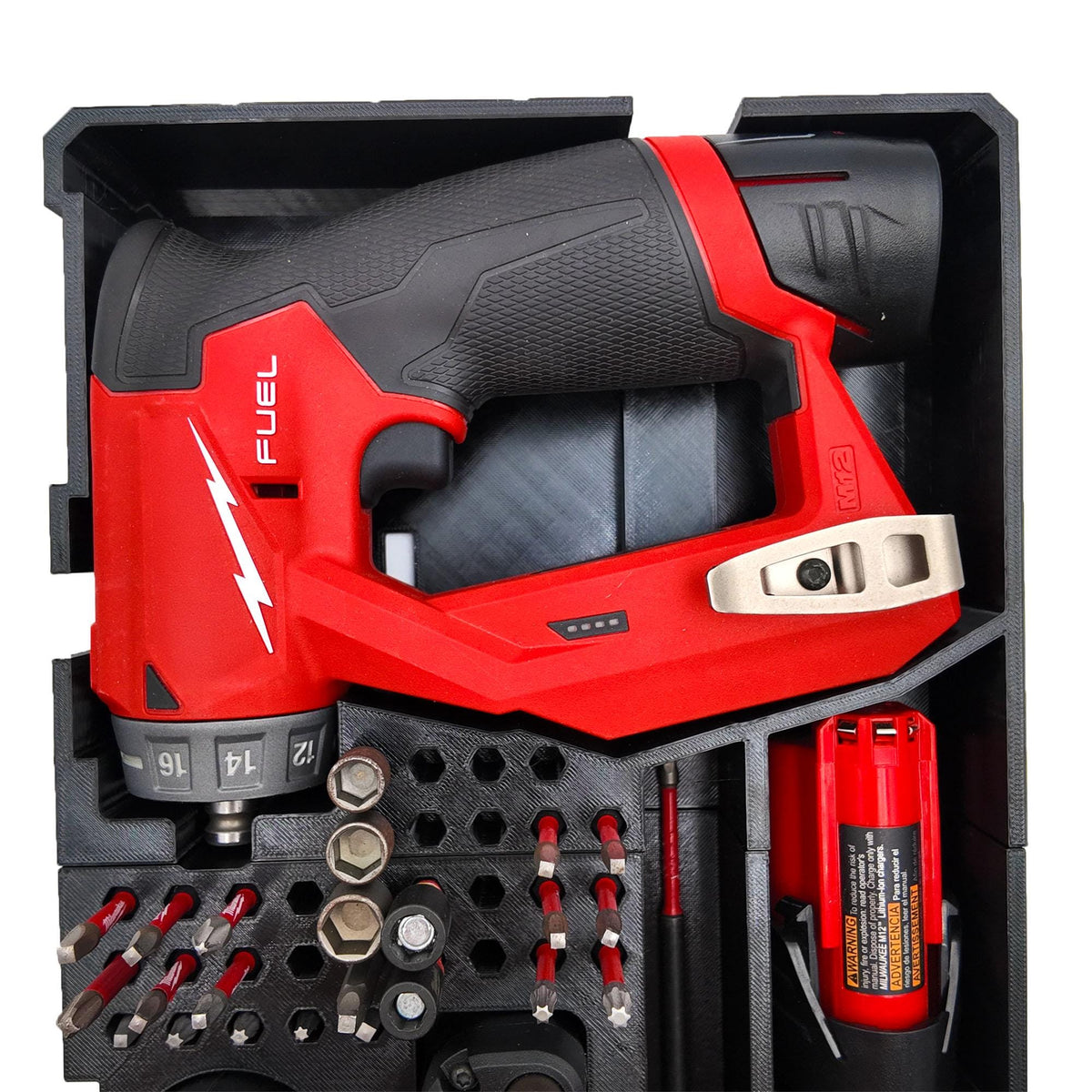 Milwaukee M12 FUEL Drill/Driver Packout Insert - PETG, Hidden AirTag