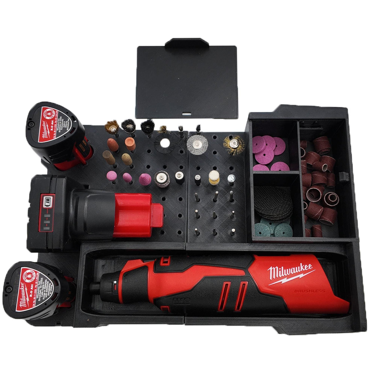 M12 Rotary Tool for Milwaukee Packout Compact Organizer Storage System. Models (2460-20, 2525-20)