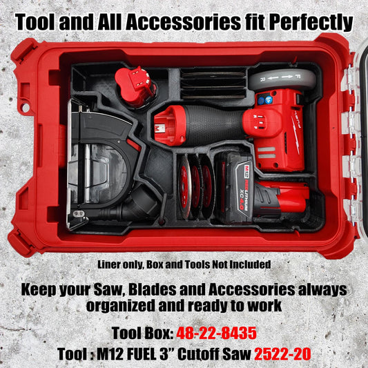 M12 Compact Cut Off Tool (2522-20) Packout Insert for Milwuakee Packout Storage System
