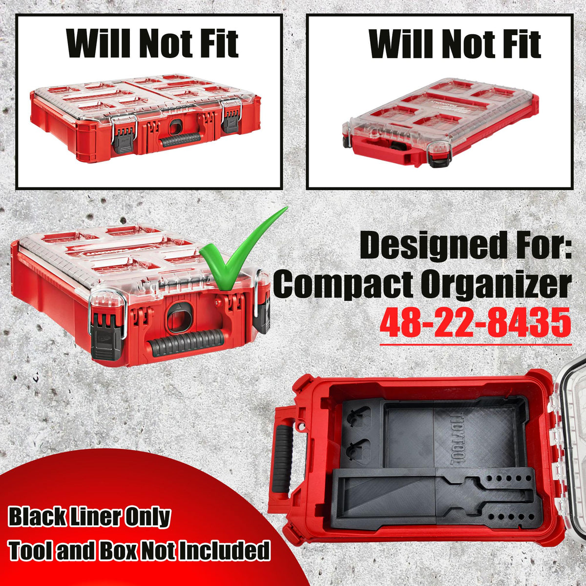 M12 Soldering Iron Packout Insert for Compact Organizer Tip and Battery Storage (2488-20)