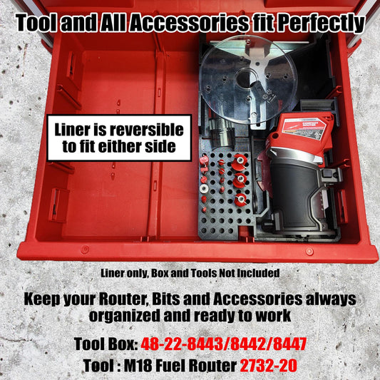M18 FUEL Router Drawer Insert for Milwaukee Packout 2 & 3 Drawer Tool Boxes (2723-20)