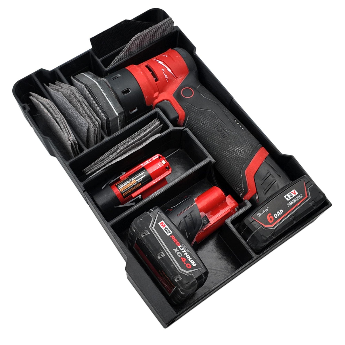 M12 Orbital Detail Sander (2531-20) for Milwaukee Packout Compact Organizer Storage System.