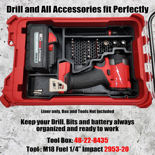 M18 Fuel Impact Driver Packout Insert with 68 Bit and Battery Storage (2953-20)