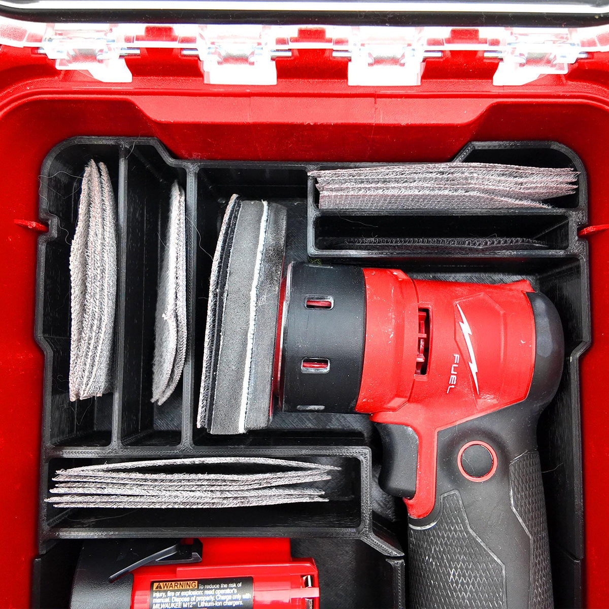 M12 Orbital Detail Sander (2531-20) for Milwaukee Packout Compact Organizer Storage System.