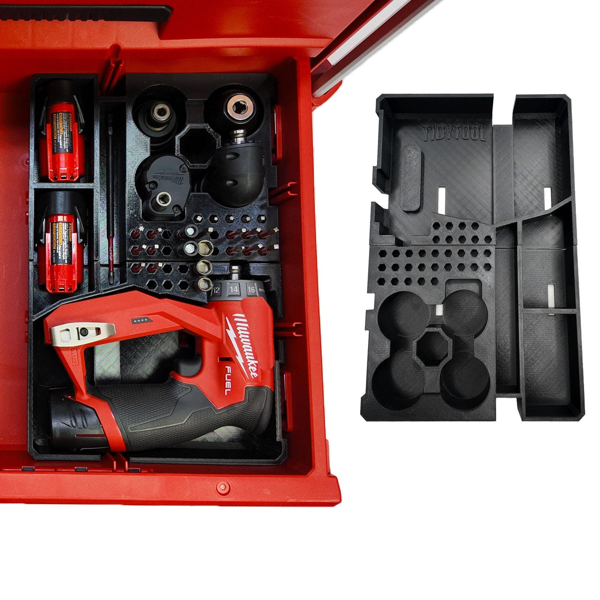Milwaukee M12 FUEL Drill/Driver Packout Insert - PETG, Hidden AirTag