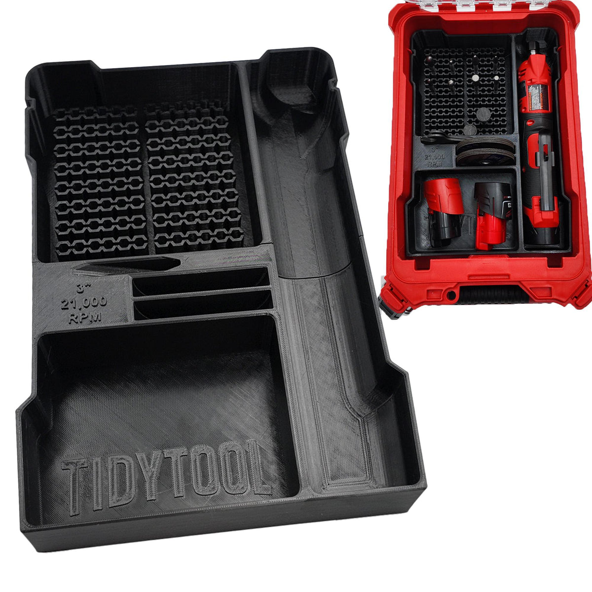 M12 FUEL 1/4" Straight Die Grinder Packout Insert for Compact Organizer (2486-20)