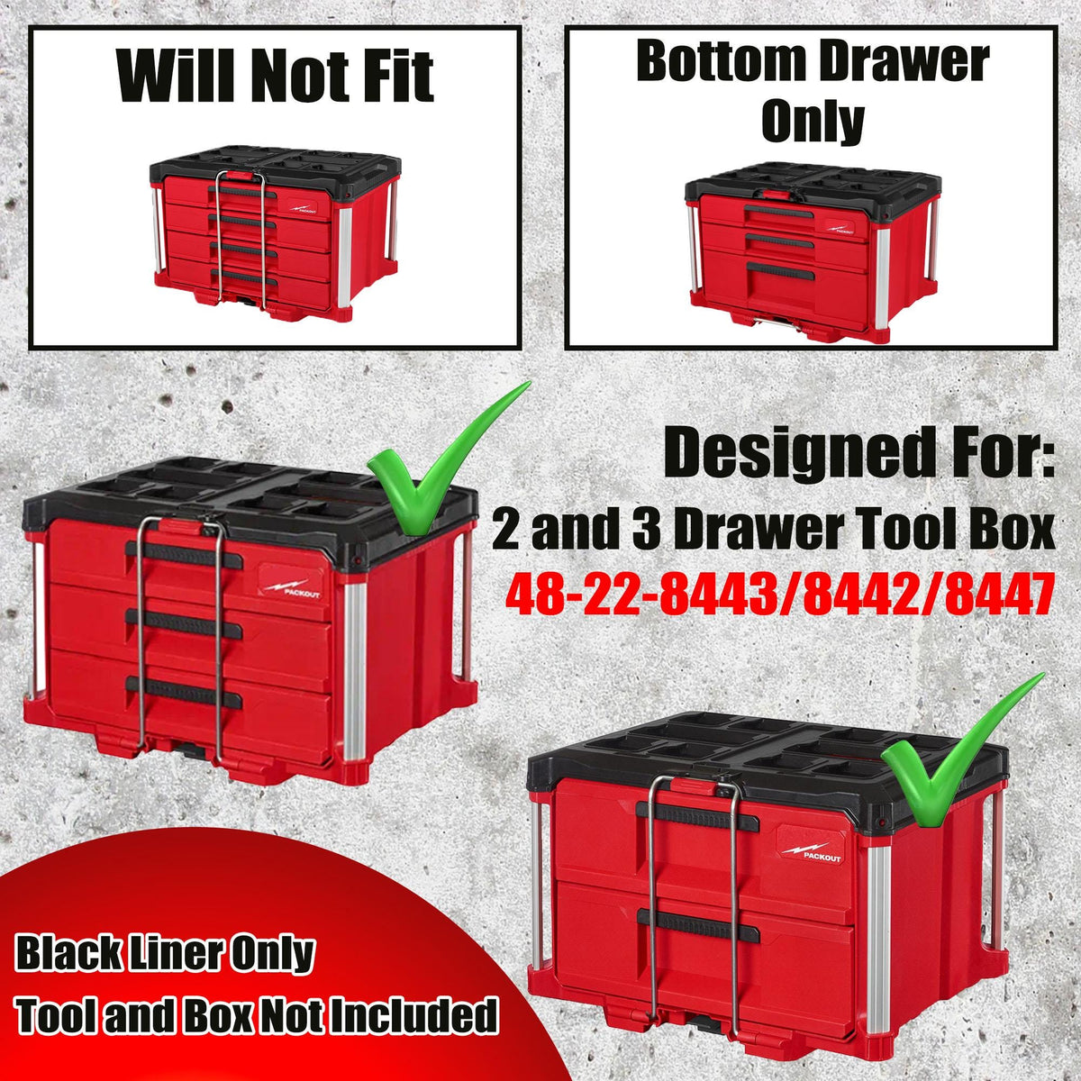 Milwaukee M12 FUEL Drill/Driver Packout Insert - PETG, Hidden AirTag