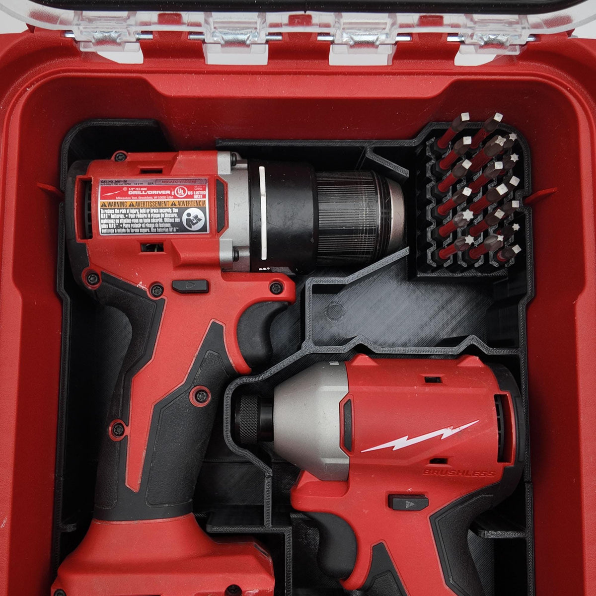 M18 Drill and Impact Driver Packout Insert for Compact Organizer Tool Storage (3601-20, 3650-20)