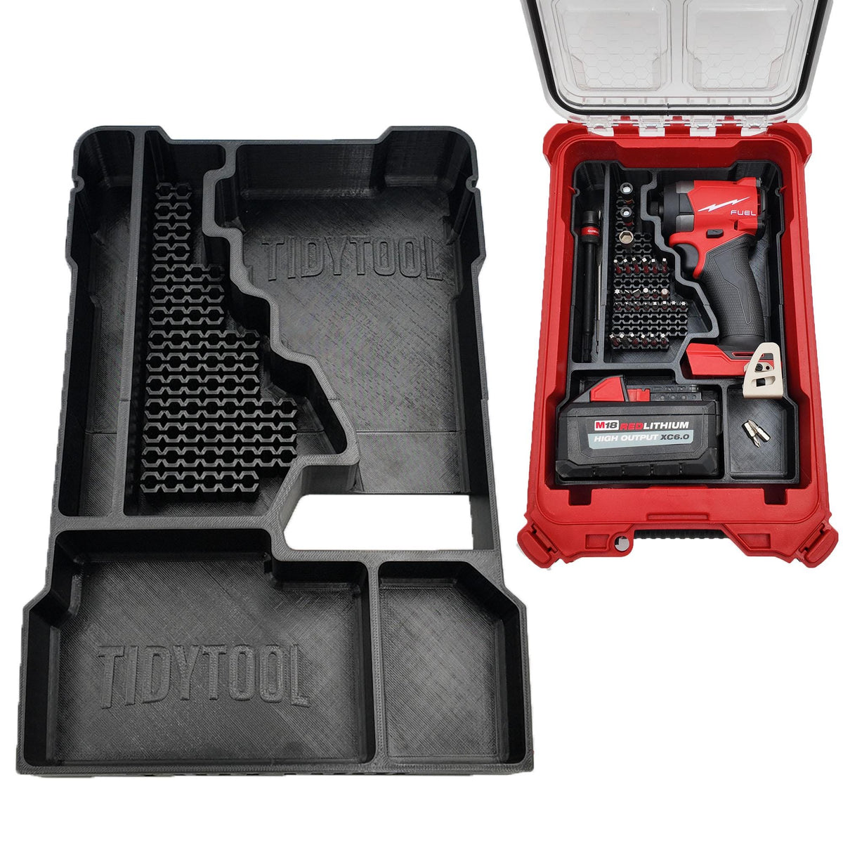 M18 Fuel Impact Driver Packout Insert with 68 Bit and Battery Storage (2953-20)