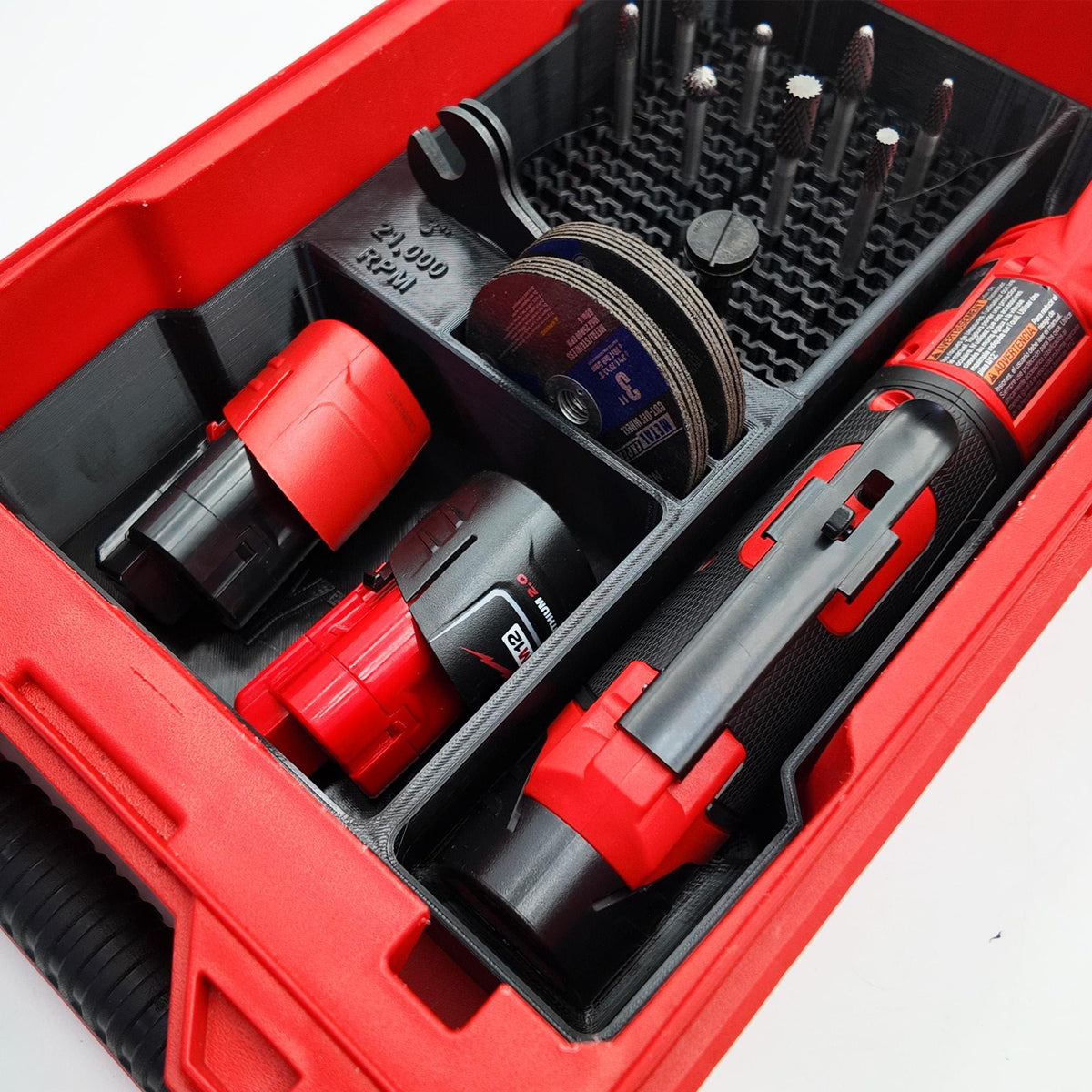 M12 FUEL 1/4" Straight Die Grinder Packout Insert for Compact Organizer (2486-20)
