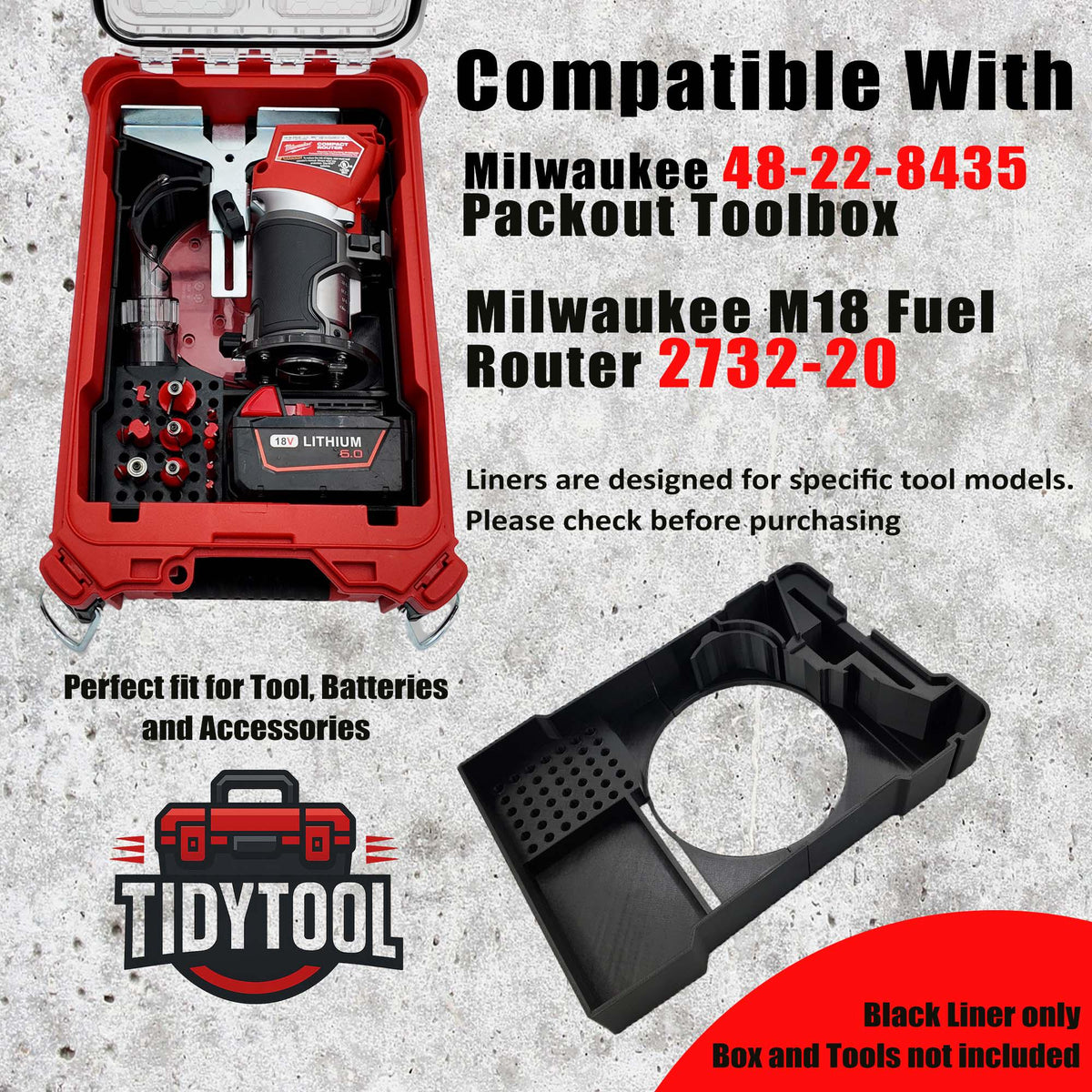 Router Packout Insert for Milwaukee Packout Organization Storage System