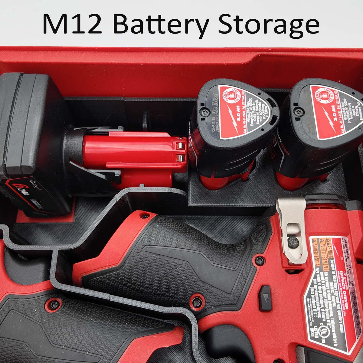 M12 Drill & Impact Driver Milwaukee Packout Insert for Compact Organizer (3404-20, 3453-20)