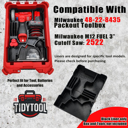 M12 Compact Cut Off Tool (2522-20) Packout Insert for Milwuakee Packout Storage System
