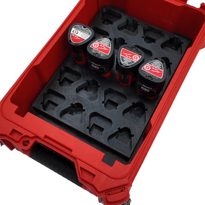 M12 Battery Storage Insert for Milwaukee Packout Compact Organizer Storage System.