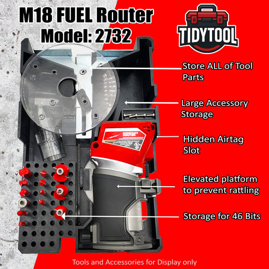M18 FUEL Router Drawer Insert for Milwaukee Packout 2 & 3 Drawer Tool Boxes (2723-20)