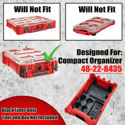 Milwaukee M12 FUEL Installation Drill/Driver Packout Insert, Compact Organizer (2505-20, 2505-22)