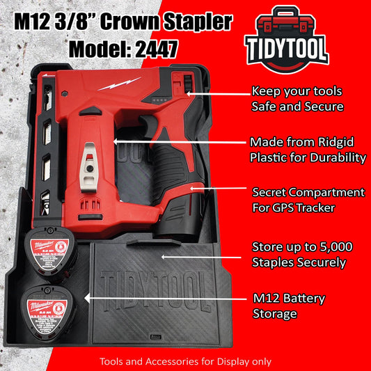 M12 Crown Stapler Packout Insert for Compact Organizer Battery and Staple Storage (2447-20)