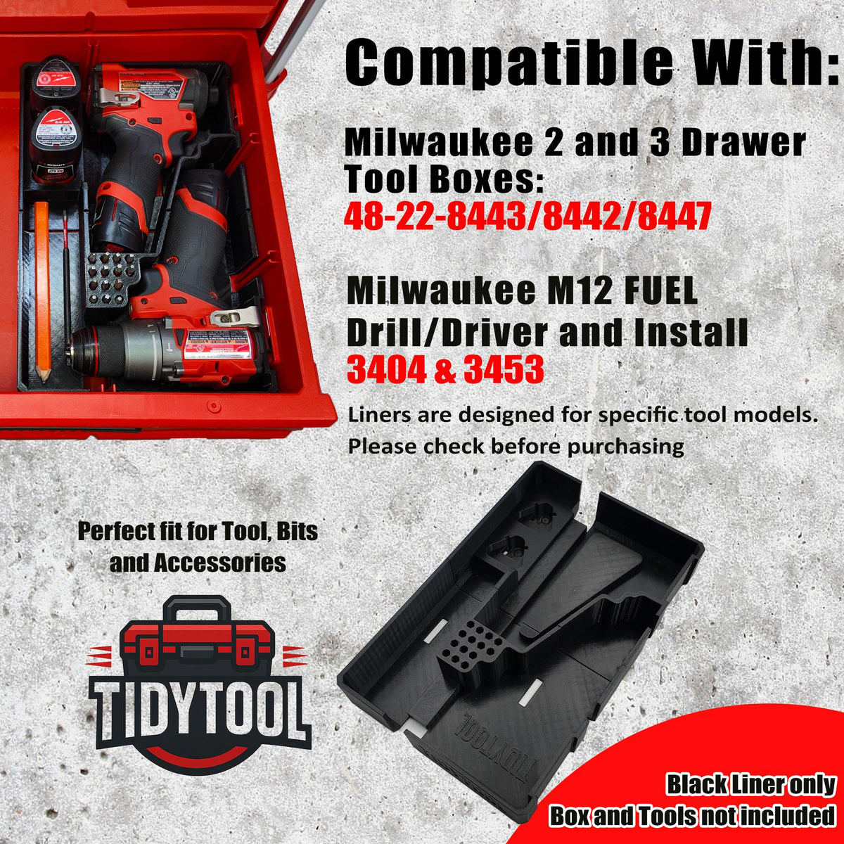 Milwaukee Packout M12 Drill & Impact Driver Insert, Tool Organizer