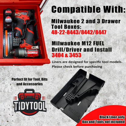 Milwaukee Packout M12 Drill & Impact Driver Insert, Tool Organizer