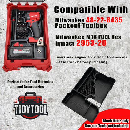M18 Fuel Impact Driver Packout Insert with 68 Bit and Battery Storage (2953-20)