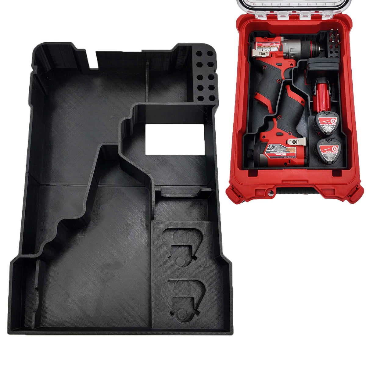 M12 Drill & Impact Driver Milwaukee Packout Insert for Compact Organizer (3404-20, 3453-20)
