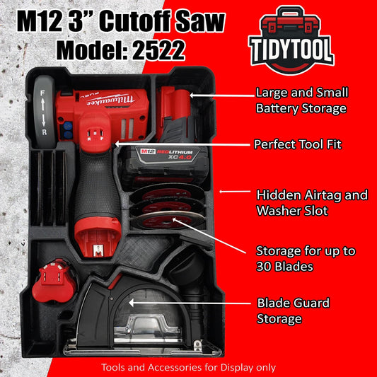 M12 Compact Cut Off Tool (2522-20) Packout Insert for Milwuakee Packout Storage System