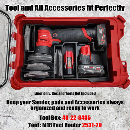 M12 Orbital Detail Sander (2531-20) for Milwaukee Packout Compact Organizer Storage System.