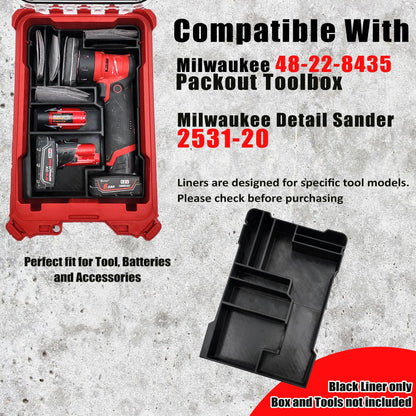M12 Orbital Detail Sander (2531-20) for Milwaukee Packout Compact Organizer Storage System.