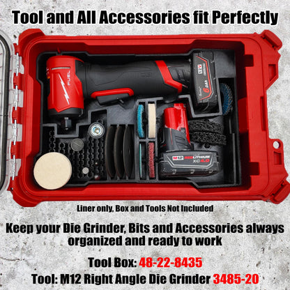 M12 Right Angle Die Grinder (3485-20) Packout Insert for Milwaukee Compact Storage System