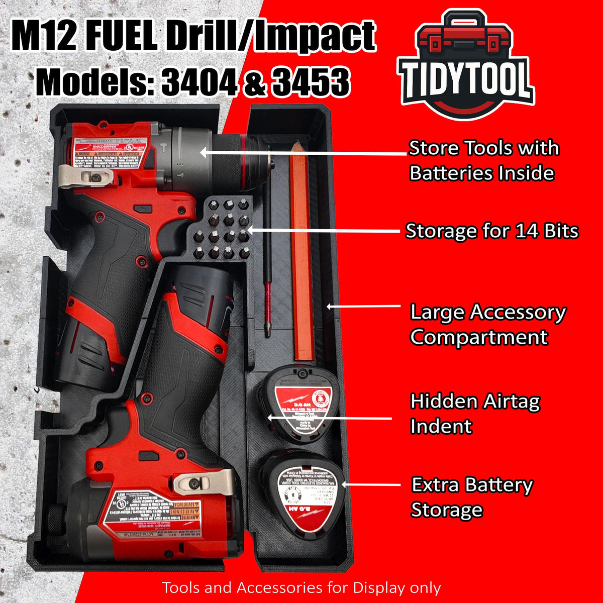 Milwaukee Packout M12 Drill & Impact Driver Insert, Tool Organizer