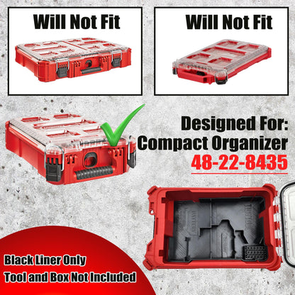 M18 Drill and Impact Driver Packout Insert for Compact Organizer Tool Storage (3601-20, 3650-20)