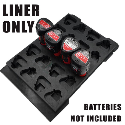 M12 Battery Storage Insert for Milwaukee Packout Compact Organizer Storage System.
