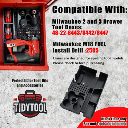 Milwaukee M12 FUEL Drill/Driver Packout Insert - PETG, Hidden AirTag