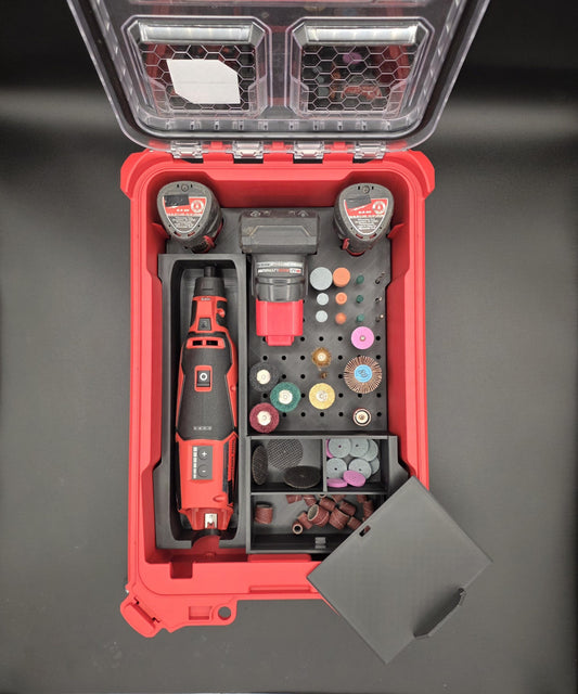M12 Rotary Tool for Milwaukee Packout Compact Organizer Storage System. Models (2460-20, 2525-20)