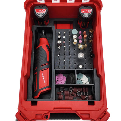 M12 Rotary Tool for Milwaukee Packout Compact Organizer Storage System. Models (2460-20, 2525-20)