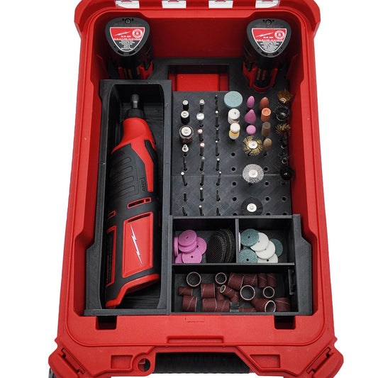 M12 Rotary Tool for Milwaukee Packout Compact Organizer Storage System. Models (2460-20, 2525-20)