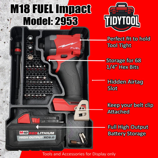 M18 Fuel Impact Driver Packout Insert with 68 Bit and Battery Storage (2953-20)