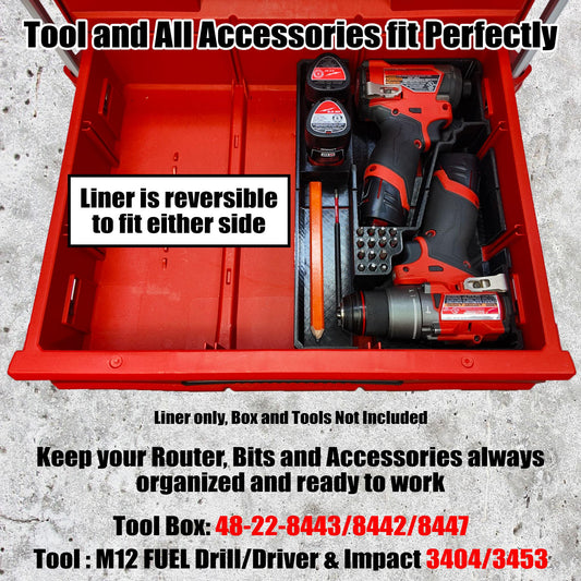 Milwaukee Packout M12 Drill & Impact Driver Insert, Tool Organizer