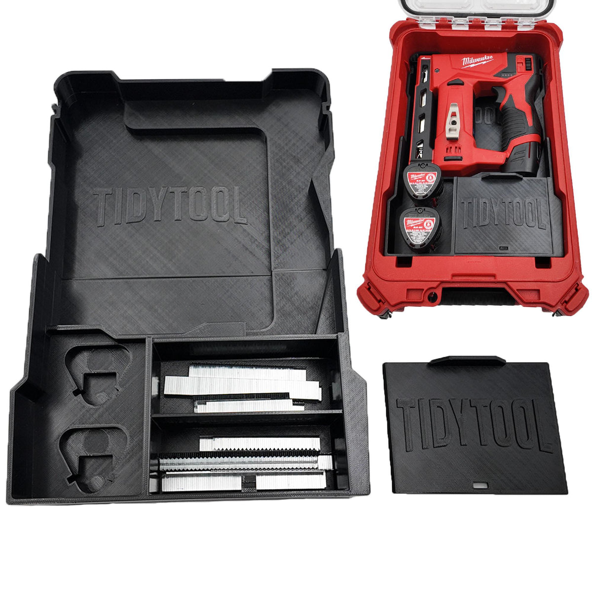 M12 Crown Stapler Packout Insert for Compact Organizer Battery and Staple Storage (2447-20)