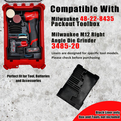 M12 Right Angle Die Grinder (3485-20) Packout Insert for Milwaukee Compact Storage System