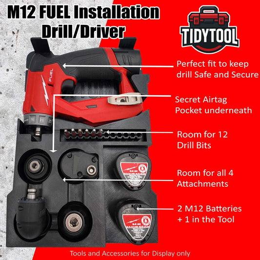 Milwaukee M12 FUEL Installation Drill/Driver Packout Insert, Compact Organizer (2505-20, 2505-22)